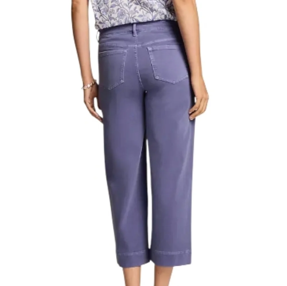 J JILL Wide-Leg Classic Cropped Midrise Jeans In Light French Violet - Picture 2 of 16